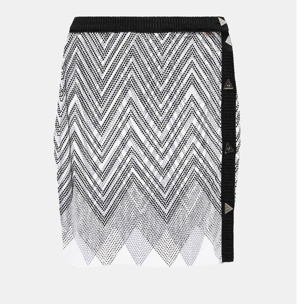 MISSONI***Stylish Black and Silver Crystal Embellished Skirt***$1530 - Picture 3 of 6
